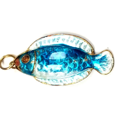 ENAMEL FISH 20X35MM TURQUOISE